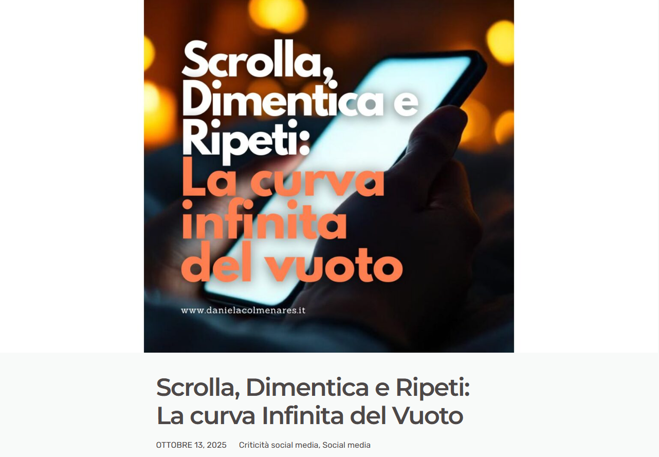 Screenshot dell'articolo su danielacolmenares.it